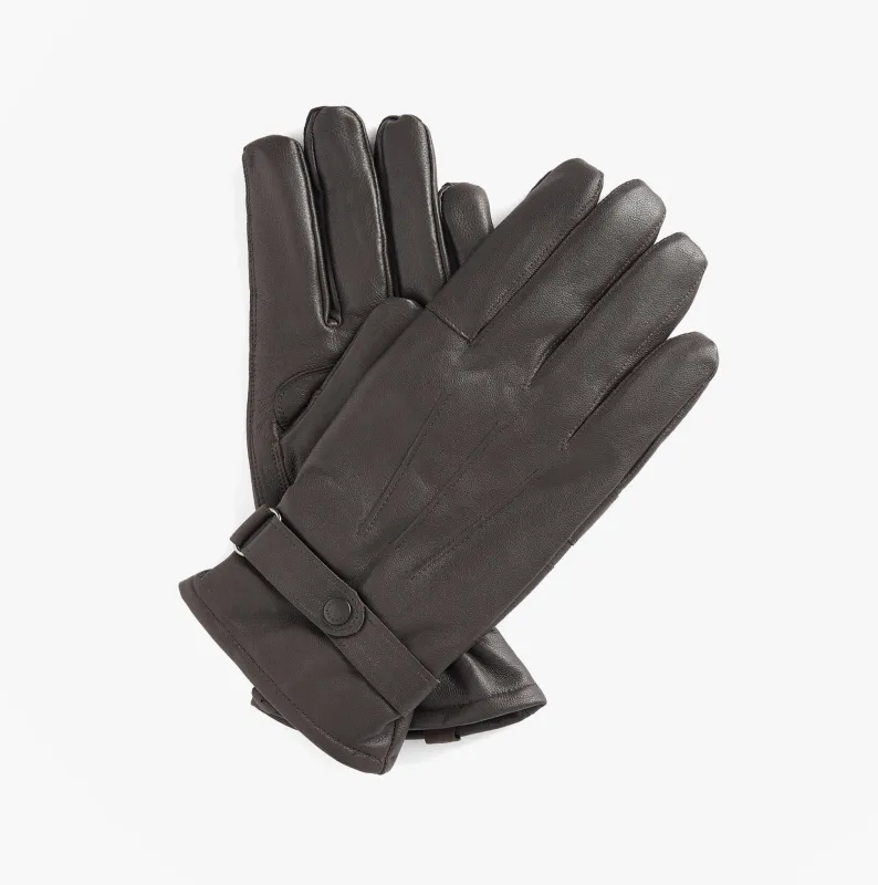 Barbour BURNISHED LEATHER THINSULATE Mens Gloves Dark Brown sold by House of Slippers