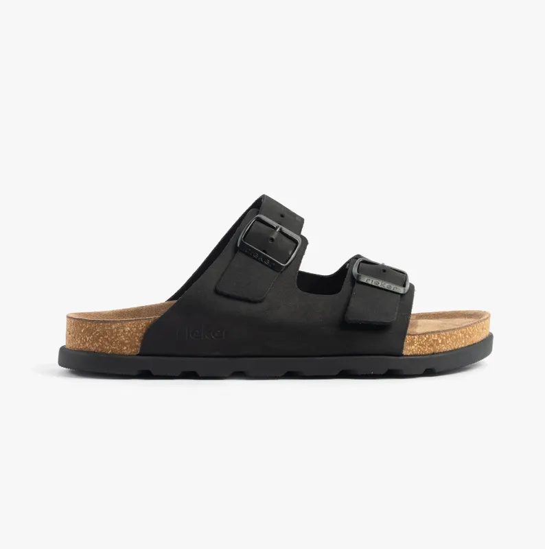Rieker 21190-00 Mens Sandals Black sold by House of Slippers