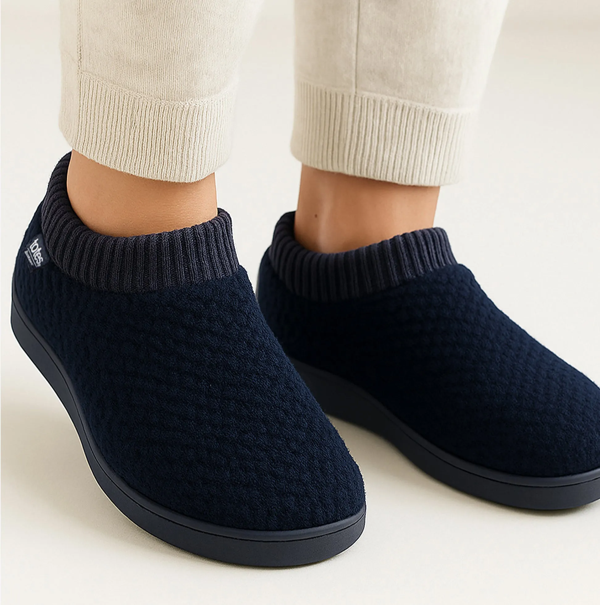 Totes Isotoner POPCORN FULL BACK BOOTIE Womens Slippers Navy sold by House of Slippers product image thumbnail 2