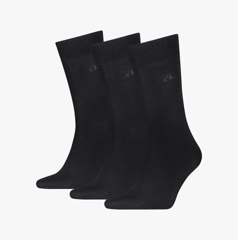 Calvin Klein 3 Pack Mens Crew Socks Black sold by House of Slippers