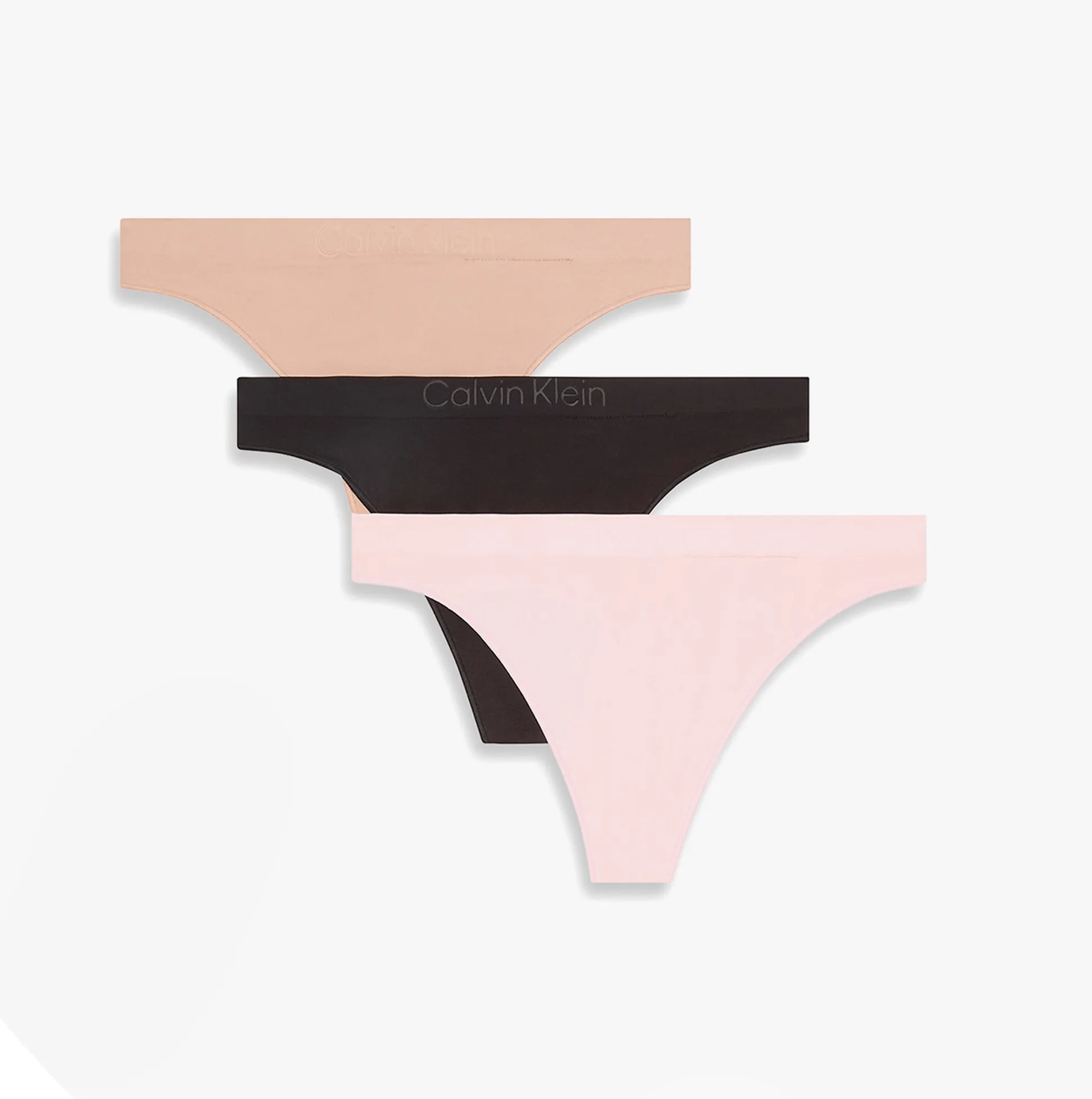 Calvin Klein Bonded Flex Seamless Womens 3 Pack Thong Multi sold by House of Slippers