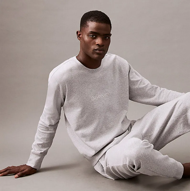 Calvin Klein ICON COTTON TERRY Mens Sweatshirt Medium Grey Heather made by Calvin Klein