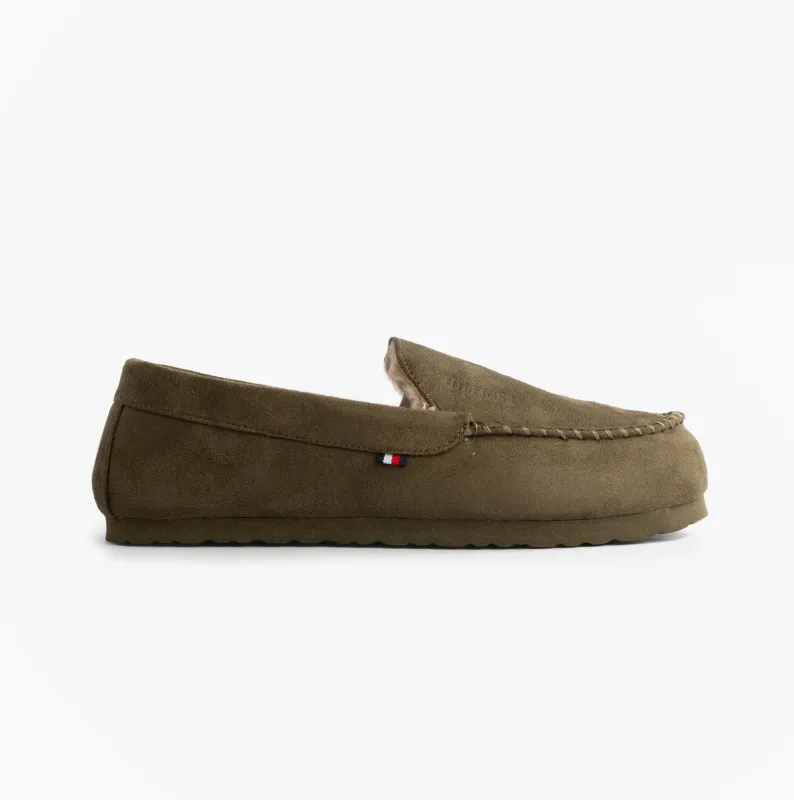 Tommy Hilfiger HILFIGER M SDE DRIVE Mens Mocassin Slippers Army Green sold by House of Slippers