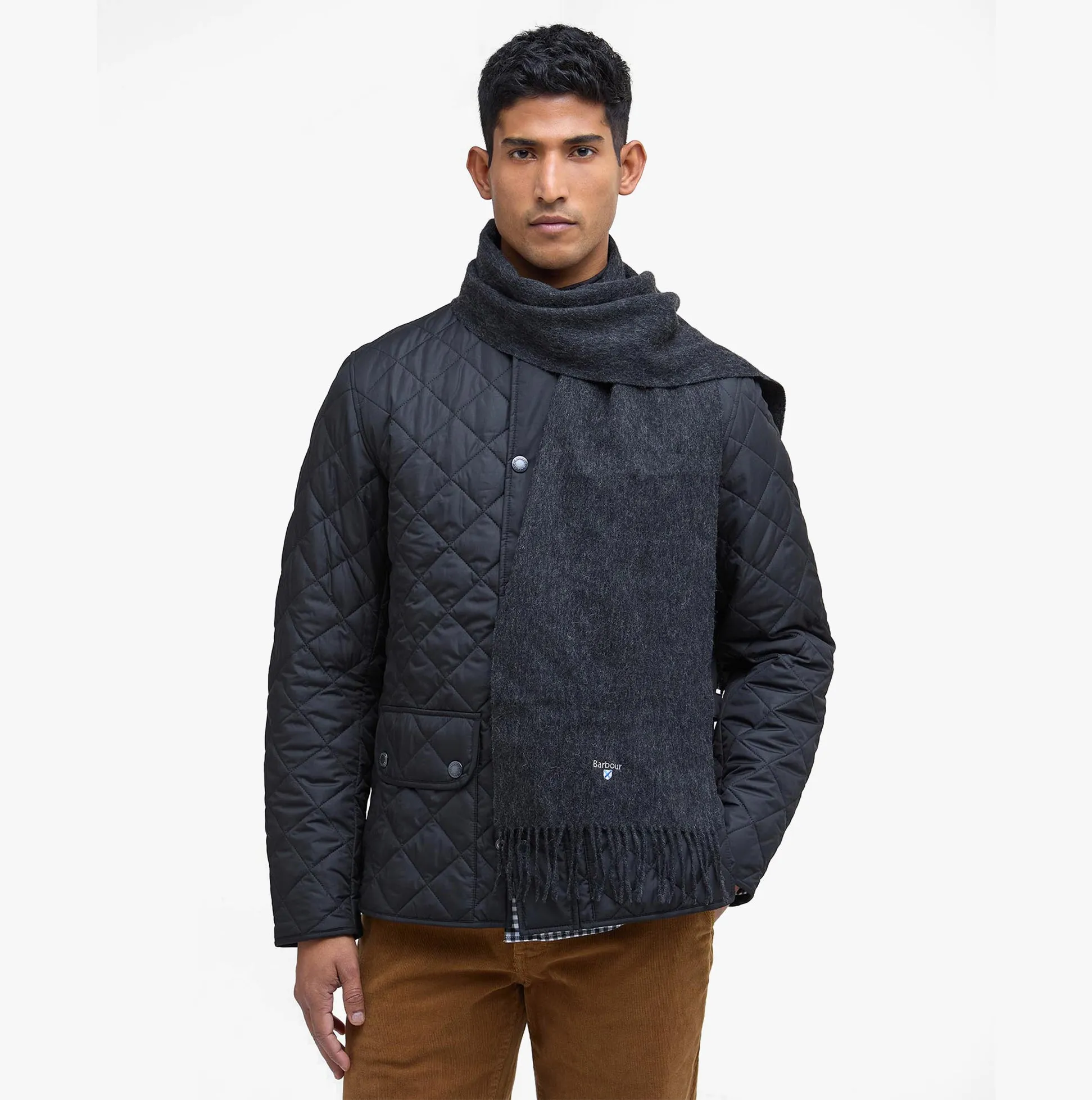 Barbour PLAIN LAMBSWOOL Mens Winter Charcoal/Grey sold by House of Slippers product image thumbnail 2