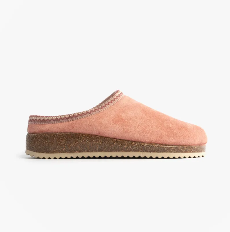 Nordikas 2247 Womens Suede Mule Slippers Rose Pink sold by House of Slippers