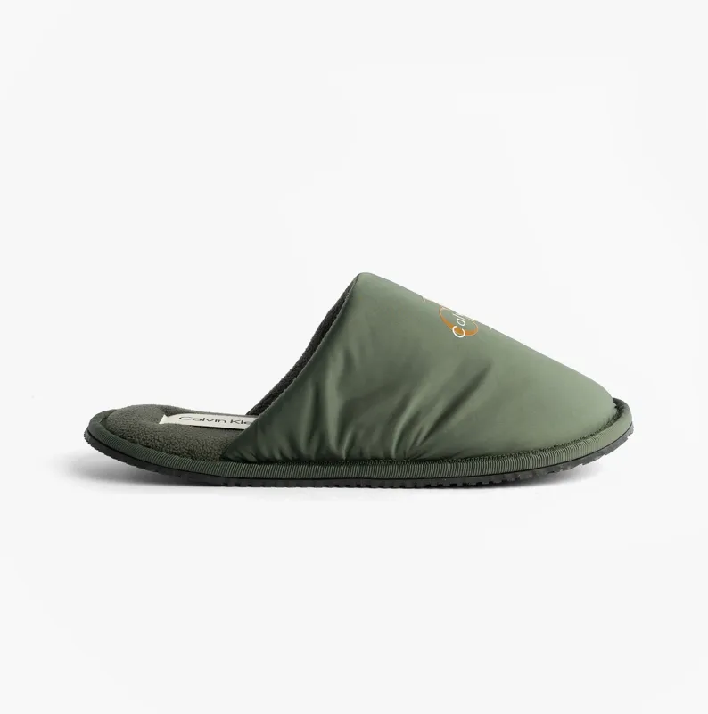 Calvin Klein HOTEL SLIPPER MONOLOGUE Mens Slippers Thyme sold by House of Slippers