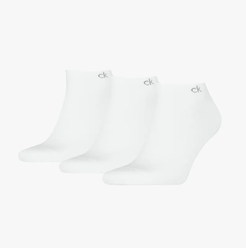 Calvin Klein 3 Pack Sneaker Mens Socks White sold by House of Slippers