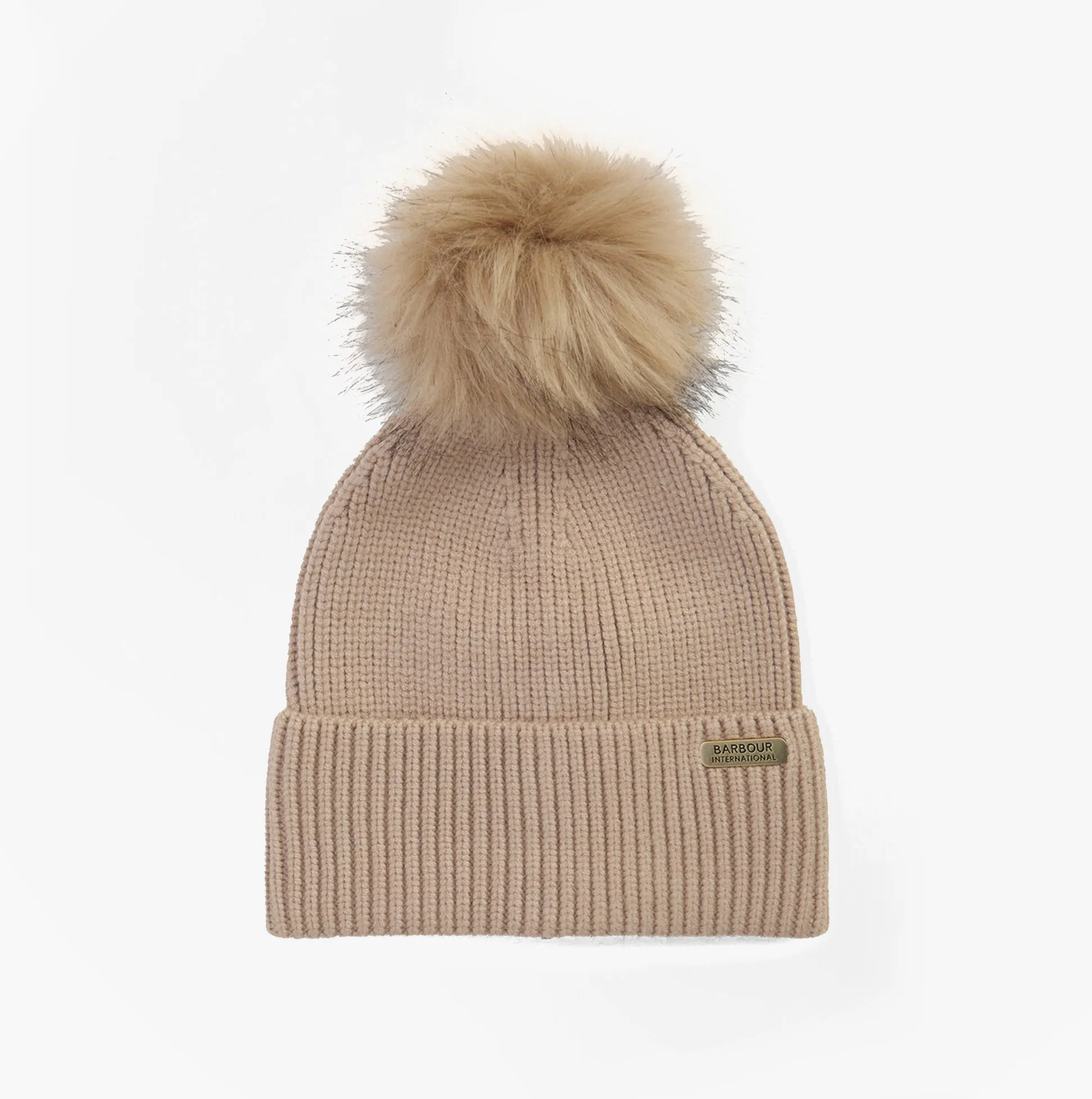 Barbour MALLORY POM Womens Beanie Oat sold by House of Slippers