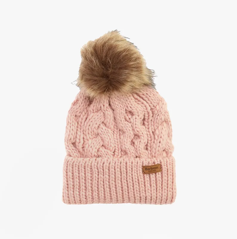 Barbour PENSHAW Womens Beanie Pink Blush sold by House of Slippers
