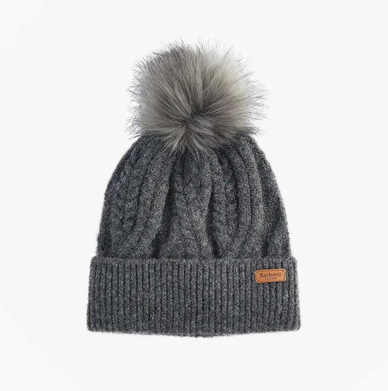 Barbour ELSDON Womens Beanie Grey sold by House of Slippers