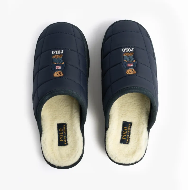 Polo Ralph Lauren READ BEAR Mens Mule Slippers Navy sold by House of Slippers