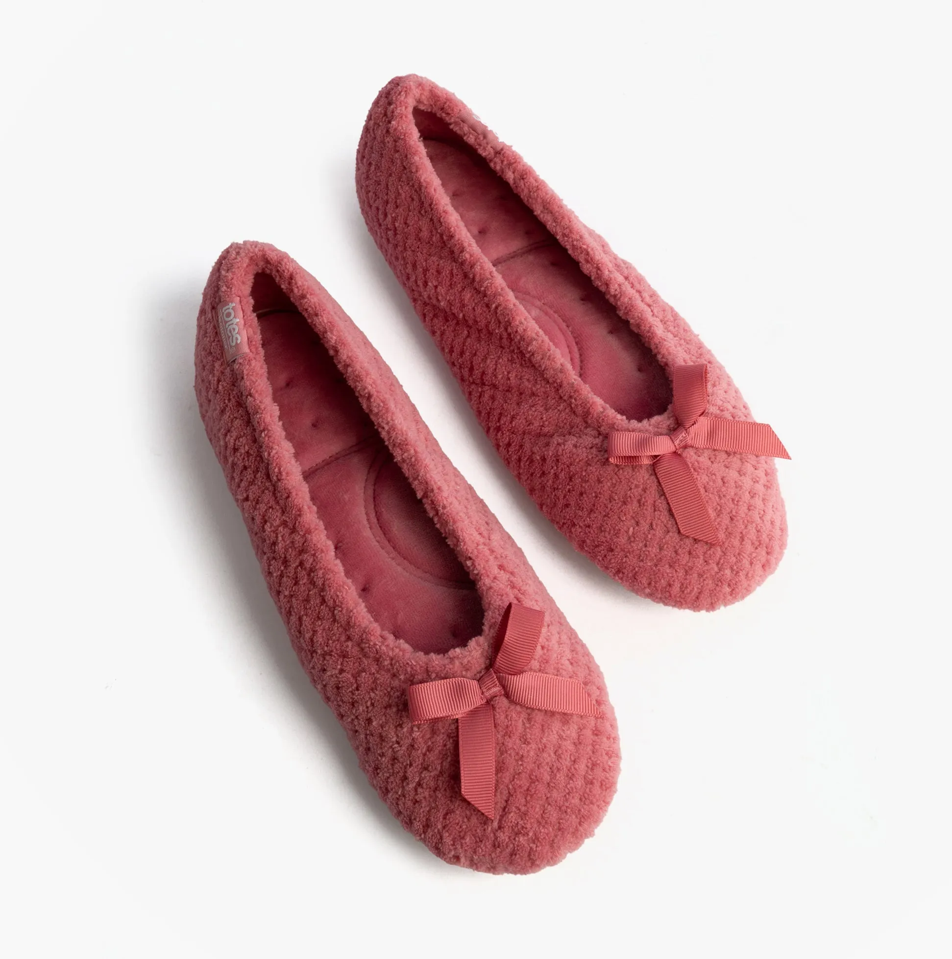 Totes Isotoner POPCORN BALLET Womens Ballerina Slippers Bright Pink sold by House of Slippers product image thumbnail 2