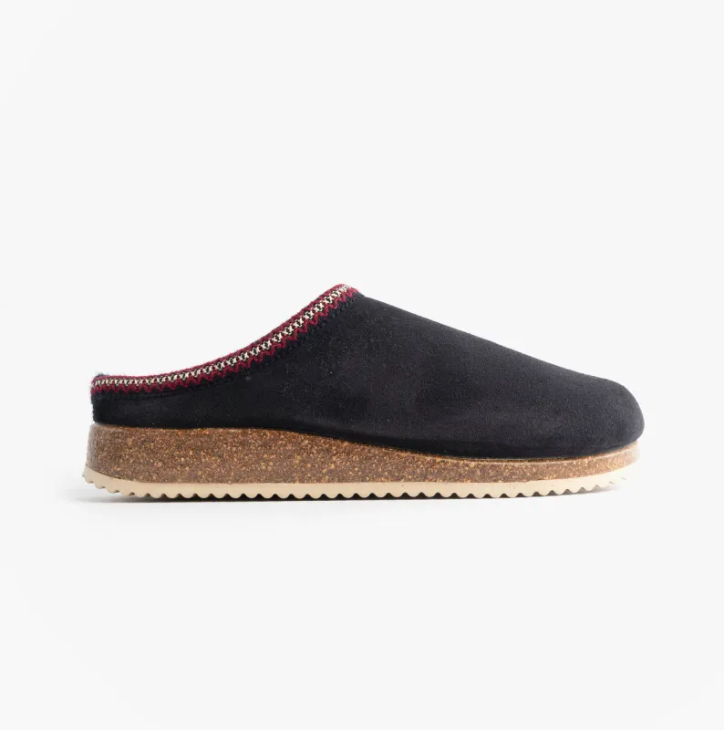 Nordikas 2258 Mens Suede Mule Slippers Marine Blue sold by House of Slippers