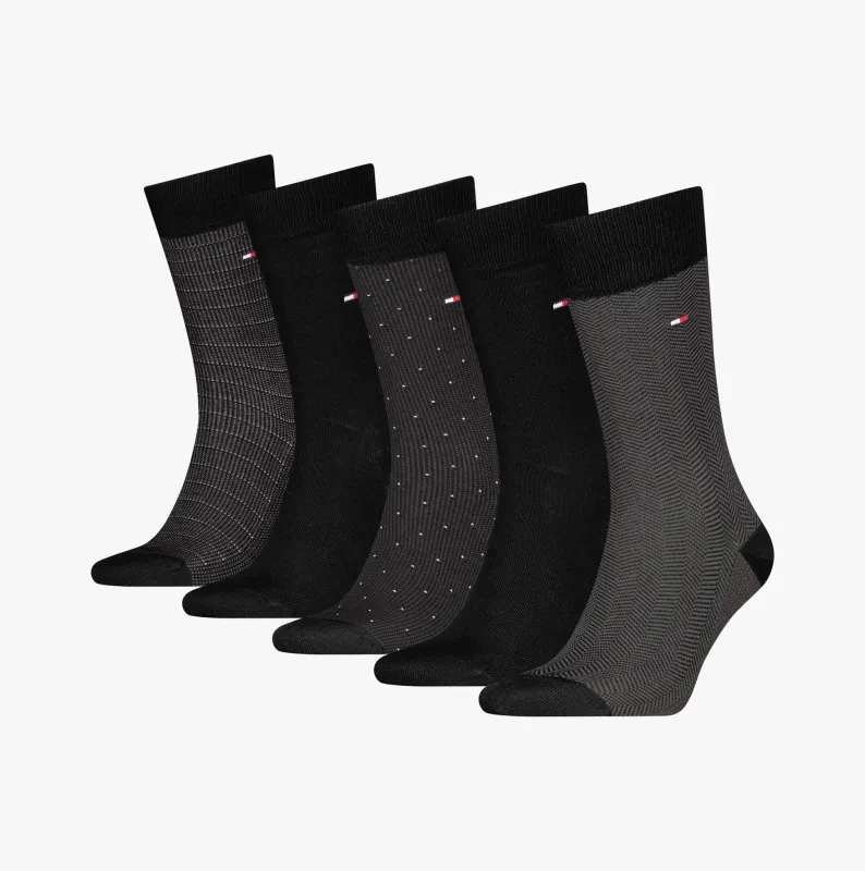 Tommy Hilfiger 5 Pack Giftbox Herringbone Mens Socks Black made by Tommy Hilfiger