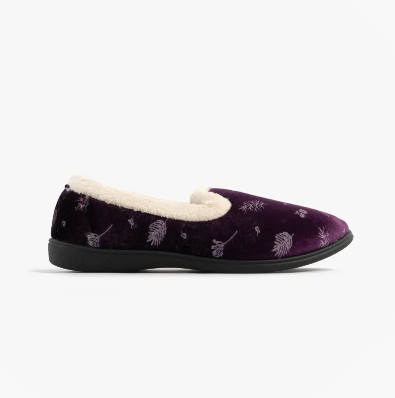 Jo & Joe ANNIE Womens Full Slippers Purple sold by House of Slippers