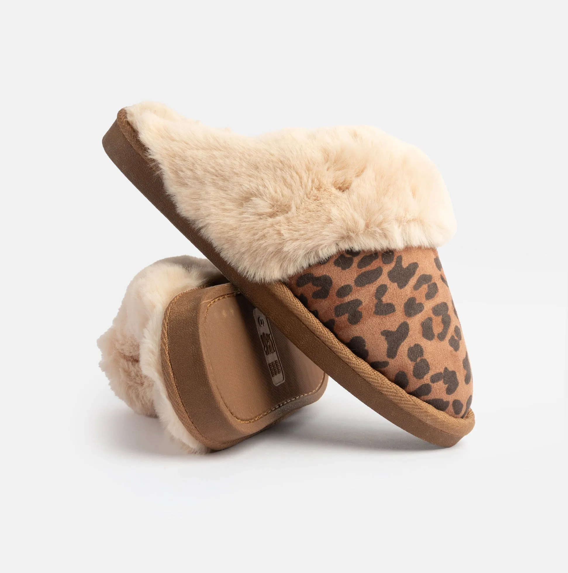 Jo & Joe SCARLETT Womens Faux Fur Mule Slippers Leopard Print sold by House of Slippers product image thumbnail 2