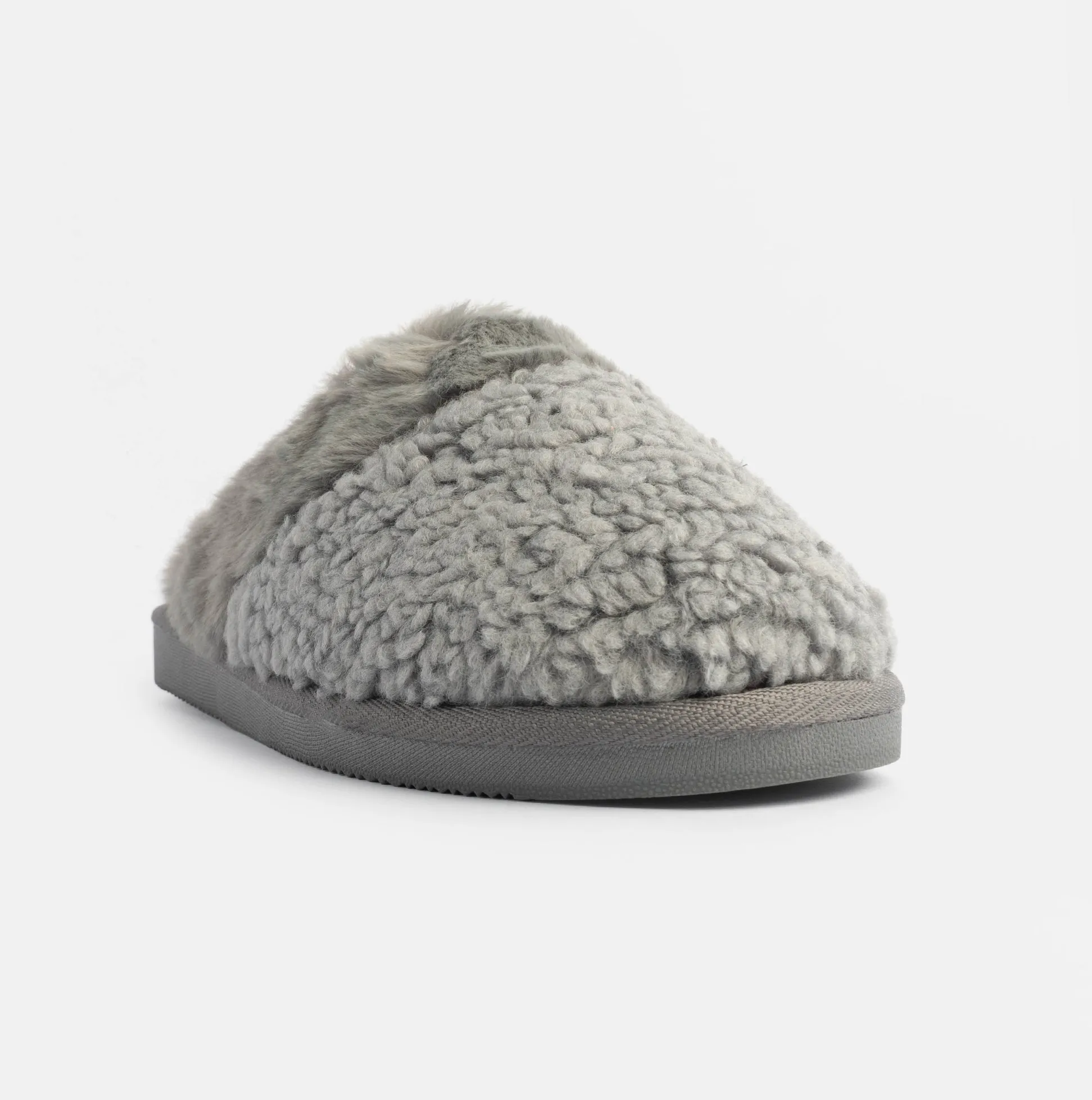 Jo & Joe HELGA Womens Mule Faux Fur Slippers Grey sold by House of Slippers product image thumbnail 4