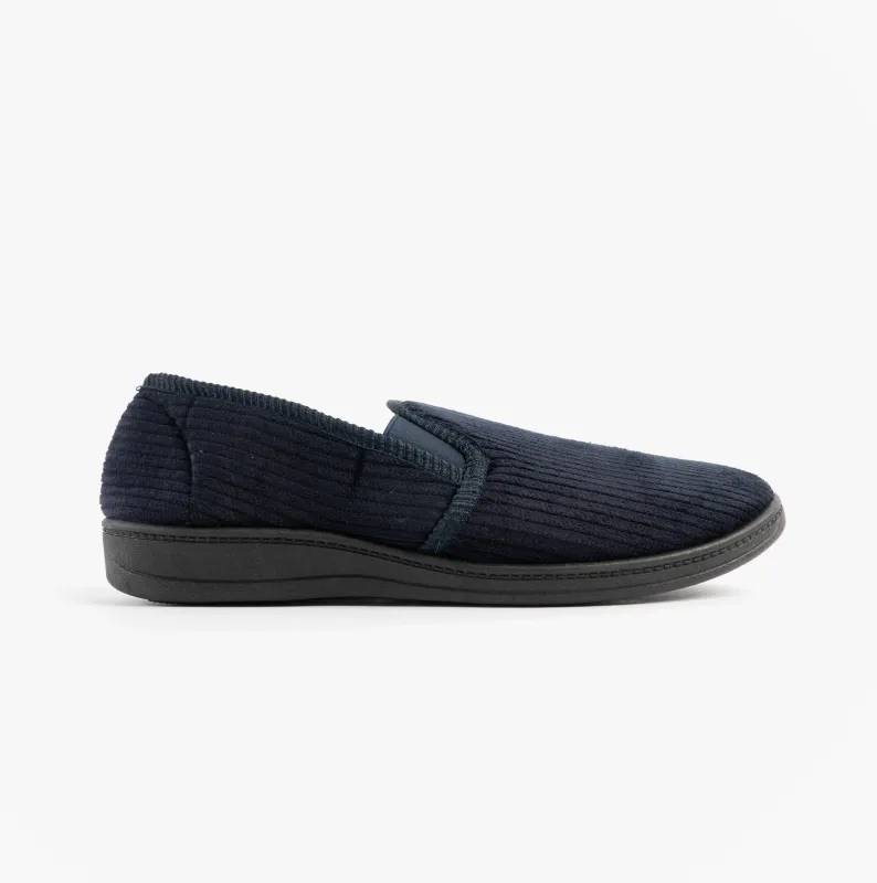Jo & Joe HARRY Mens Full Slippers Navy sold by House of Slippers