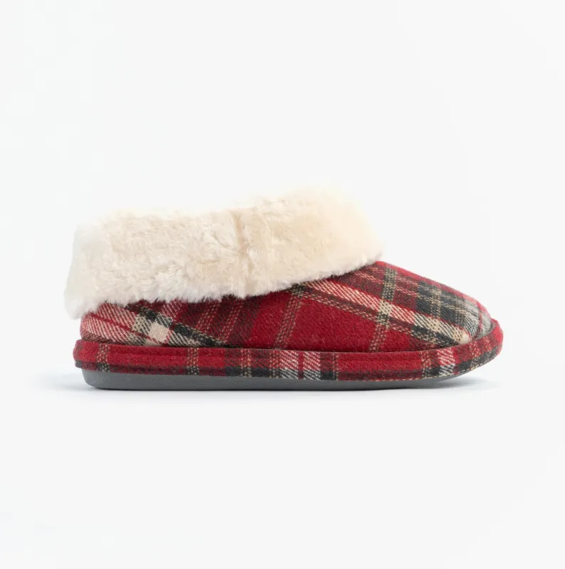 Jo & Joe GLENROYAL Womens Bootie Slippers Festive Red sold by House of Slippers
