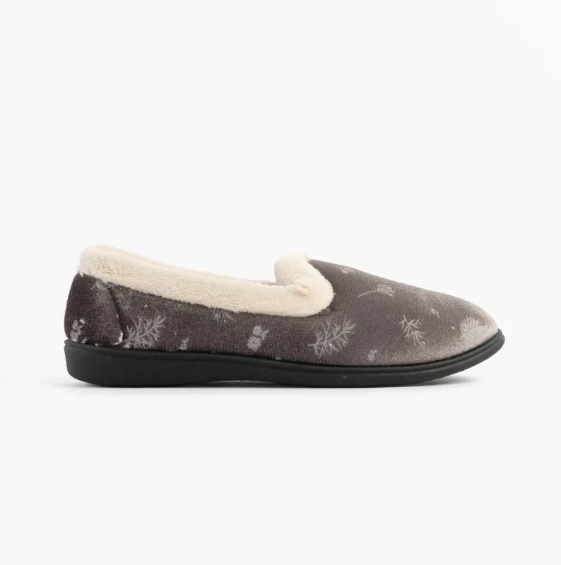 Jo & Joe ANNIE Womens Full Slippers Grey sold by House of Slippers