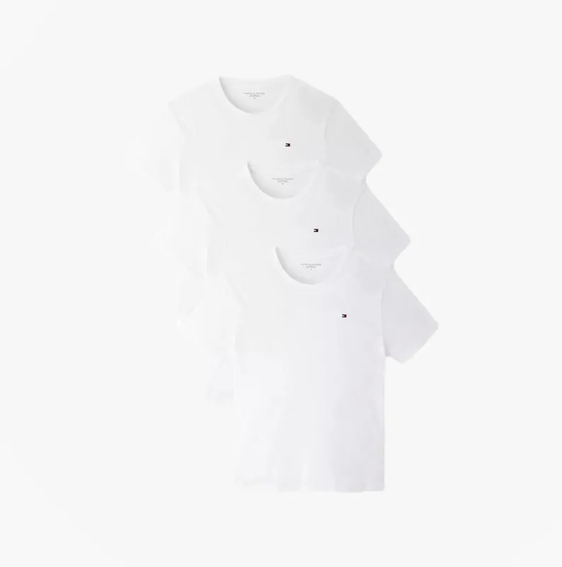 Tommy Hilfiger SS TEE Mens 3-Pack T-Shirts White sold by House of Slippers