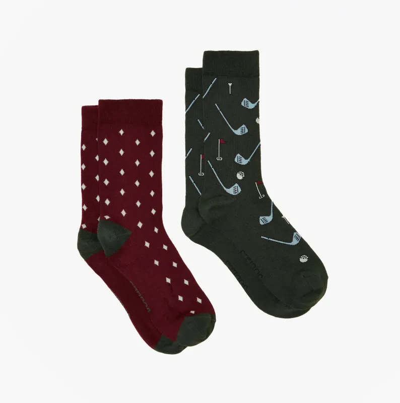 Joules KINGSBURY Mens Socks Red/Green sold by House of Slippers