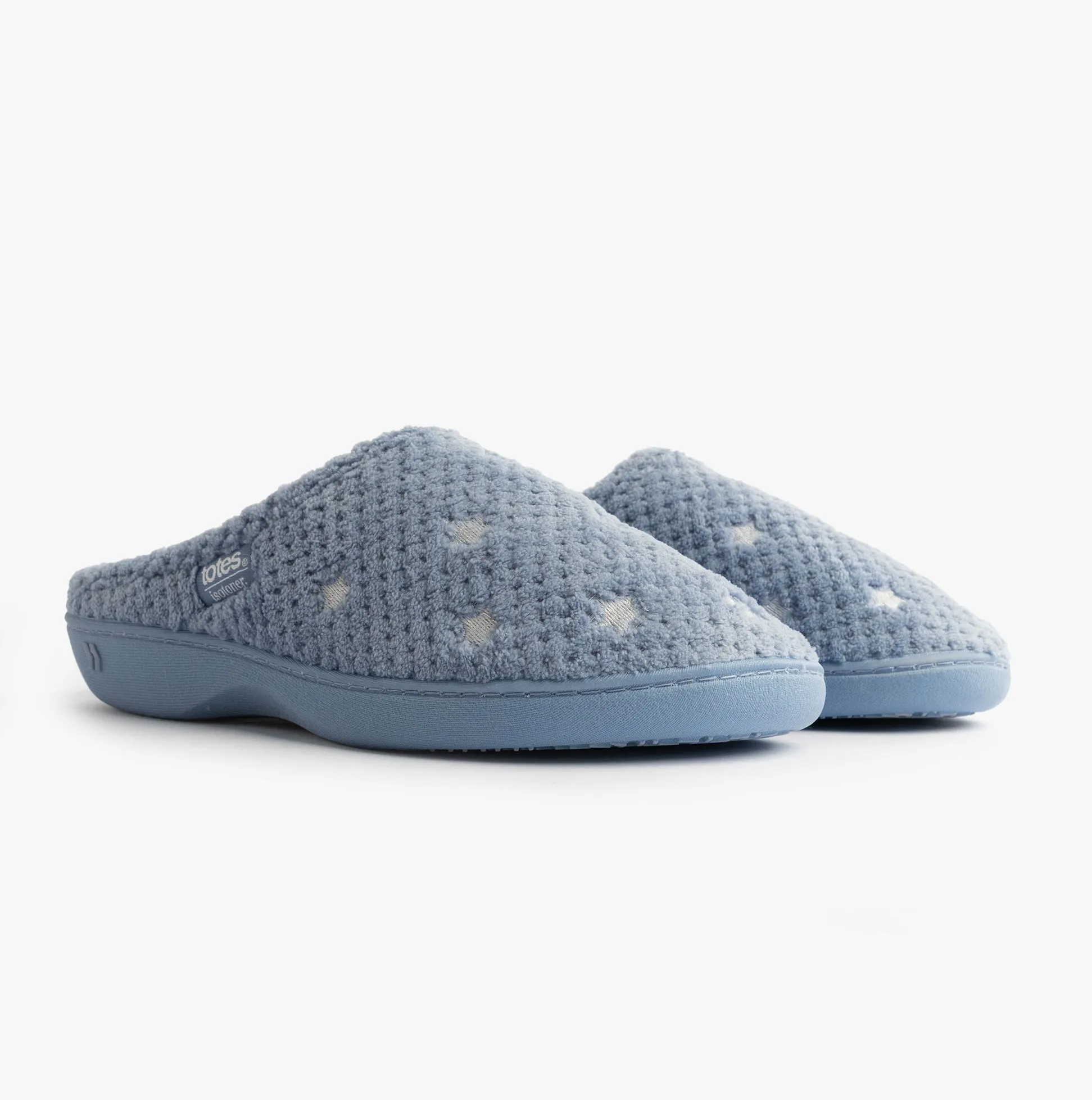 Totes Isotoner POPCORN TERRY Womens Mule Slippers Iris Blue Star sold by House of Slippers product image thumbnail 5