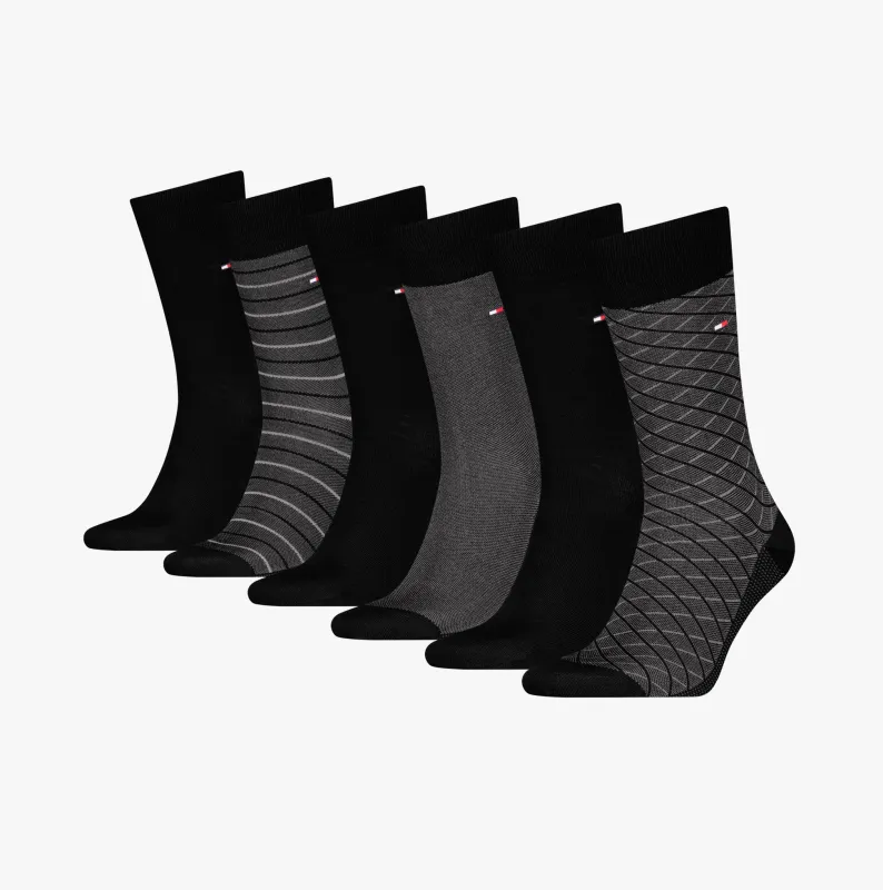 Tommy Hilfiger 6 Pack Giftbox Birdey Mens Socks Black made by Tommy Hilfiger