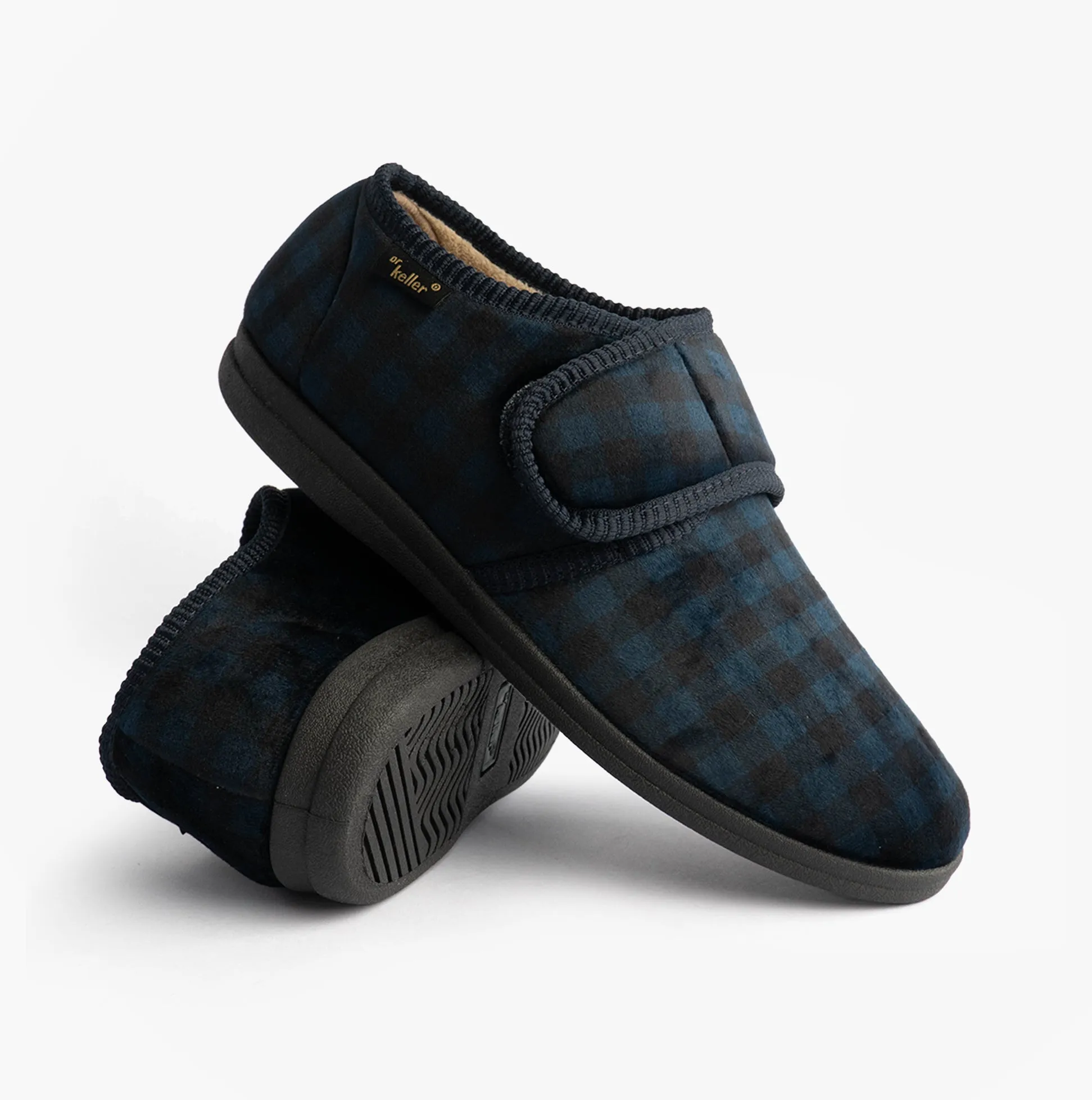Dr Keller DARREN VELC Mens Slippers Navy sold by House of Slippers product image thumbnail 2