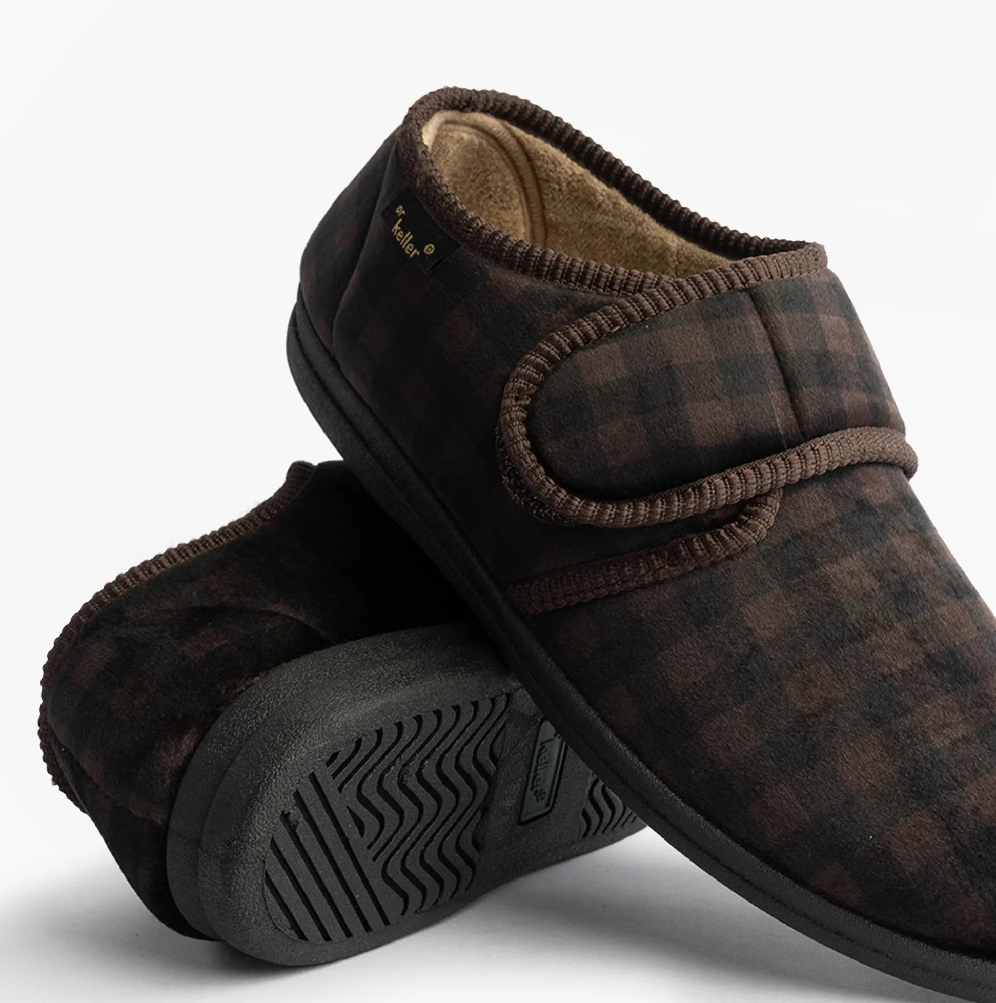 Dr Keller DARREN VELC Mens Slippers Brown sold by House of Slippers product image thumbnail 3