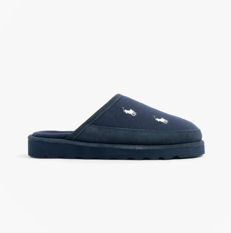 Polo Ralph Lauren RD SCFF II Mens Slippers Navy/Paper White sold by House of Slippers