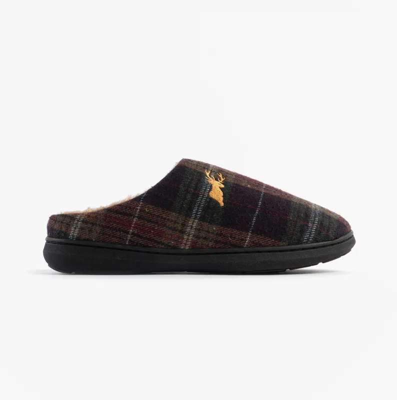 Jo & Joe NIDDERDALE Mens Mule Slippers Brown sold by House of Slippers