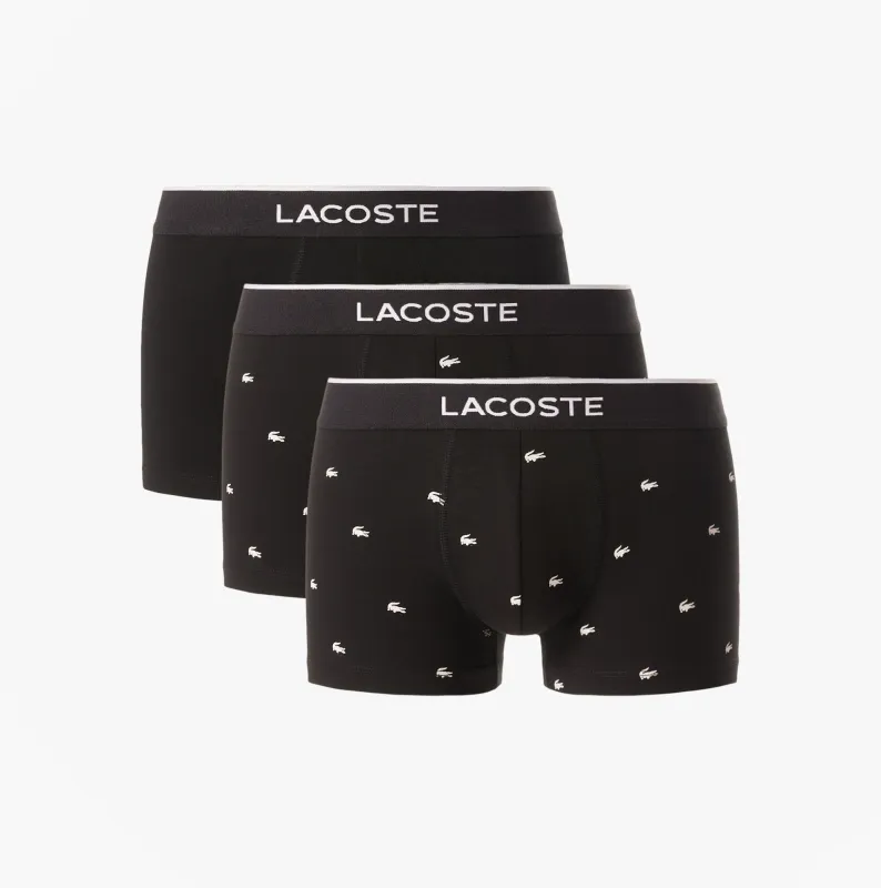 Lacoste 3 Pack Trunks Mens Trunks Black sold by House of Slippers