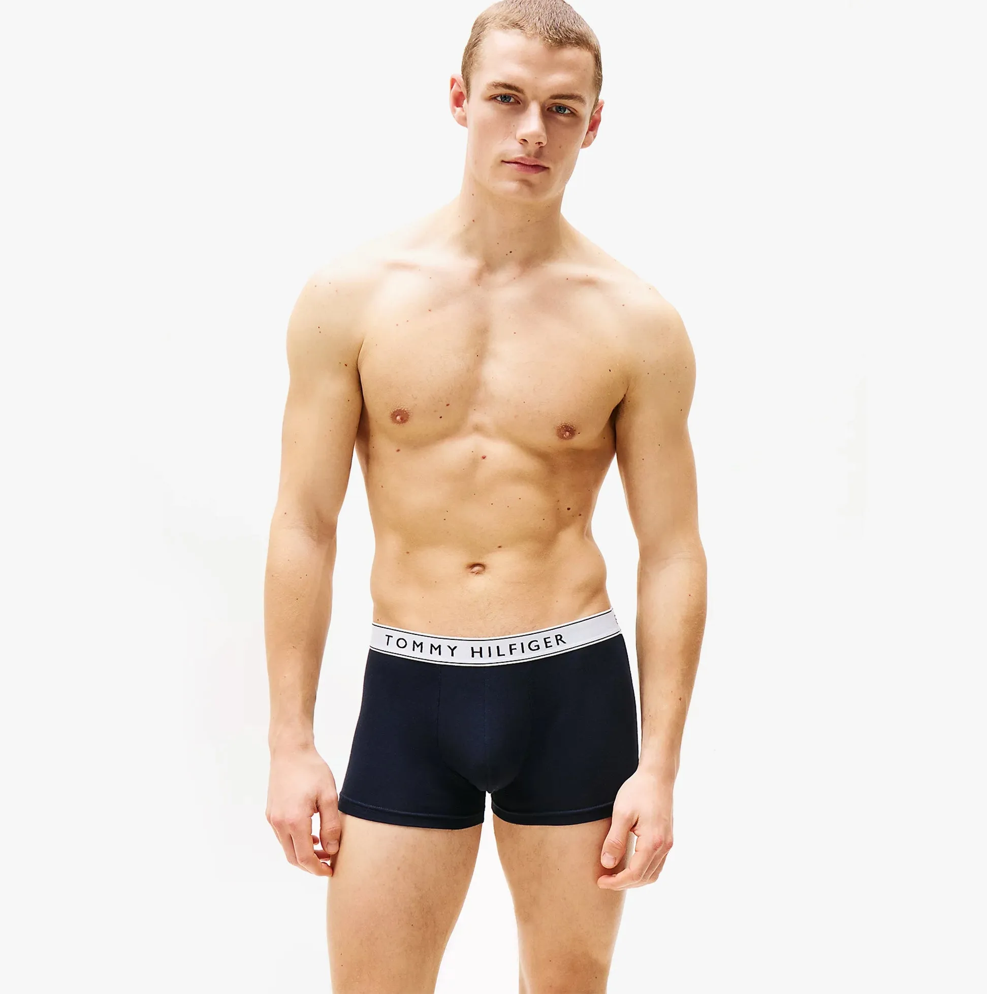 Tommy Hilfiger Mens 3 Pack Logo Waistband Trunks Navy sold by House of Slippers product image thumbnail 4