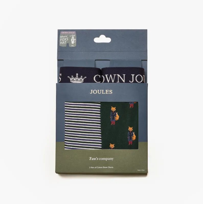 Joules CROWN Mens Boxer Shorts Blue/Green sold by House of Slippers