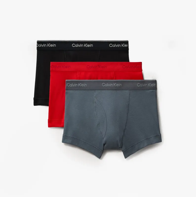 Calvin Klein TRUNK 3 Pack Mens Cotton Classics Multicoloured sold by House of Slippers