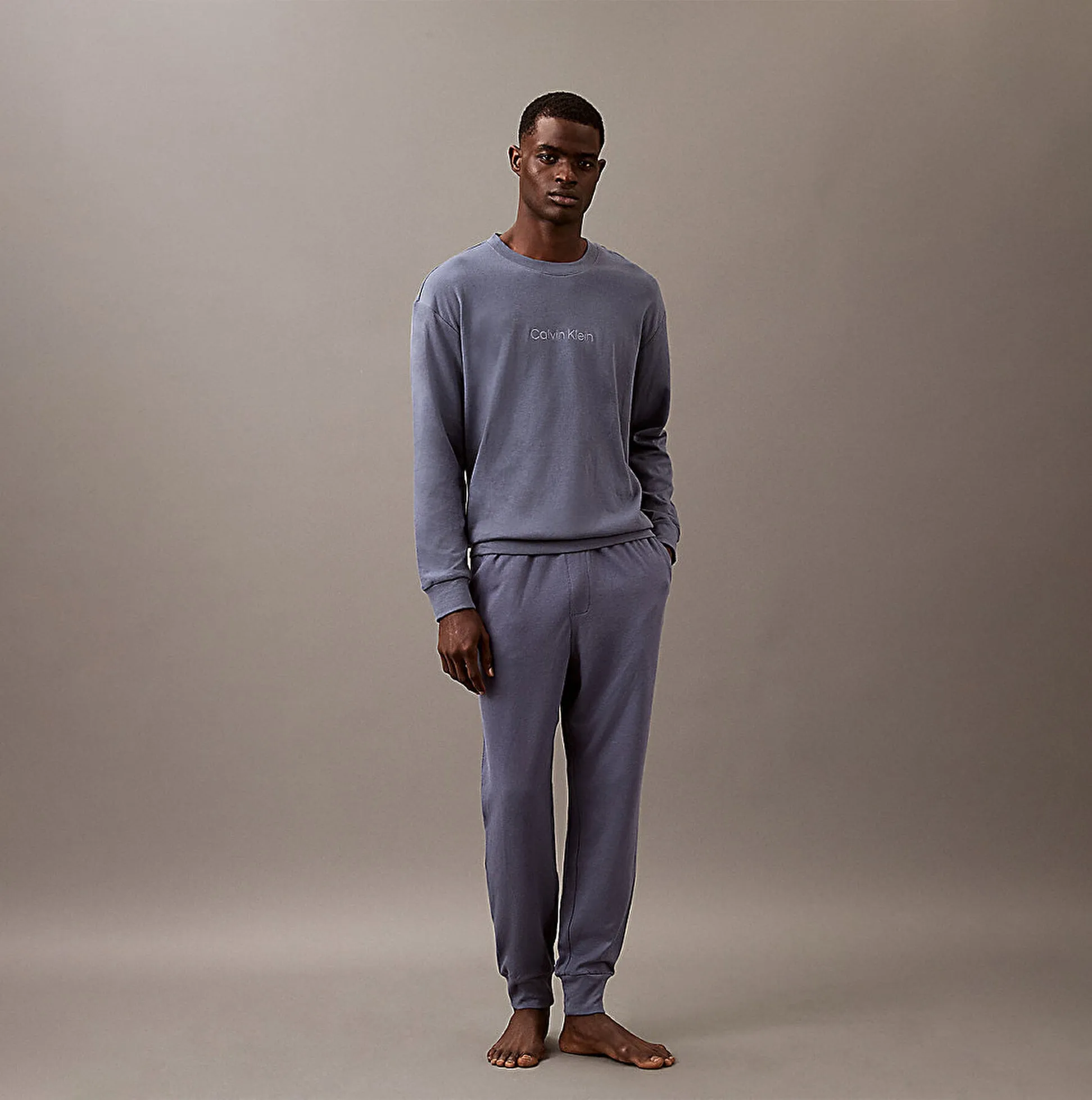 Calvin Klein ICON COTTON TERRY Mens Lounge Joggers Grisaille sold by House of Slippers