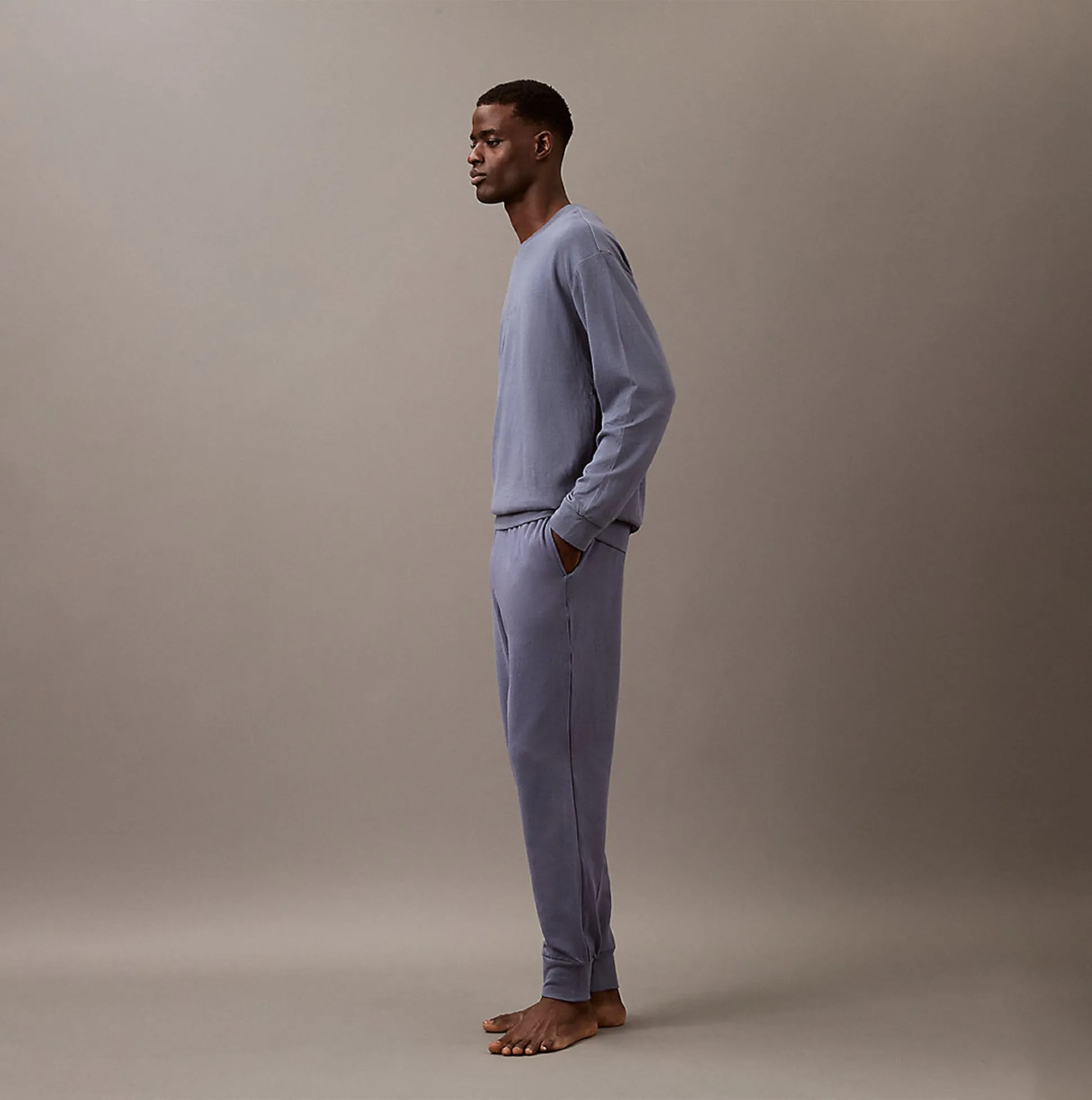Calvin Klein ICON COTTON TERRY Mens Lounge Joggers Grisaille sold by House of Slippers product image thumbnail 3