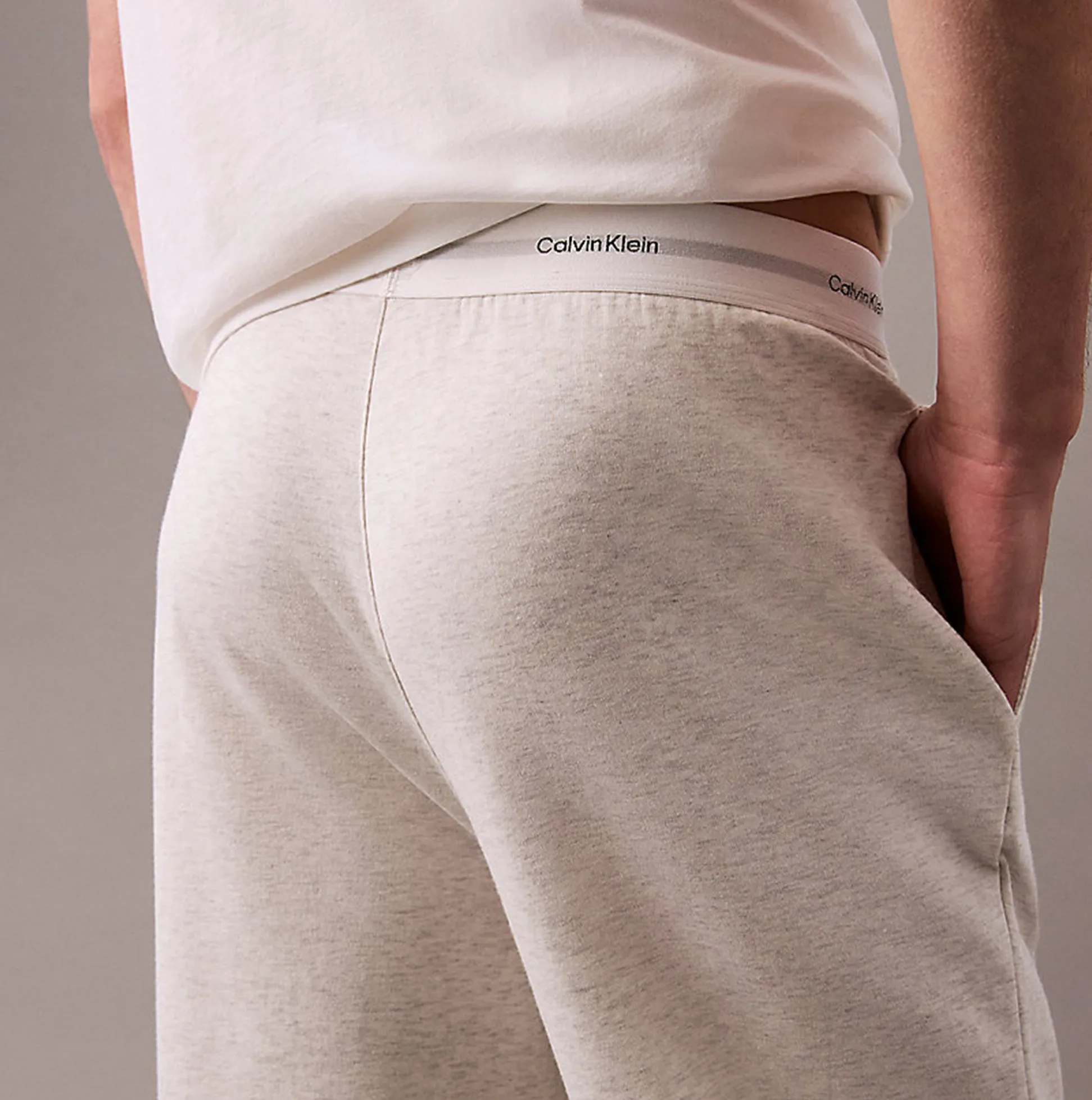 Calvin Klein ICON COTTON TERRY Mens Lounge Joggers Grey Heather sold by House of Slippers product image thumbnail 4