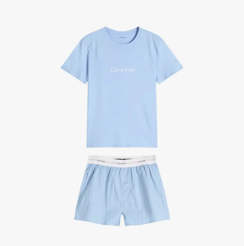Calvin Klein Womens T-Shirt & Short Pyjama Set Blue made by Calvin Klein