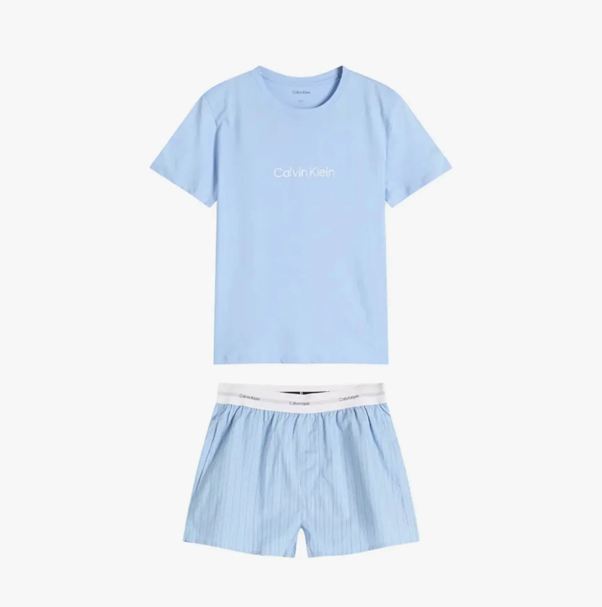 Calvin Klein Womens T-Shirt & Short Pyjama Set Blue sold by House of Slippers