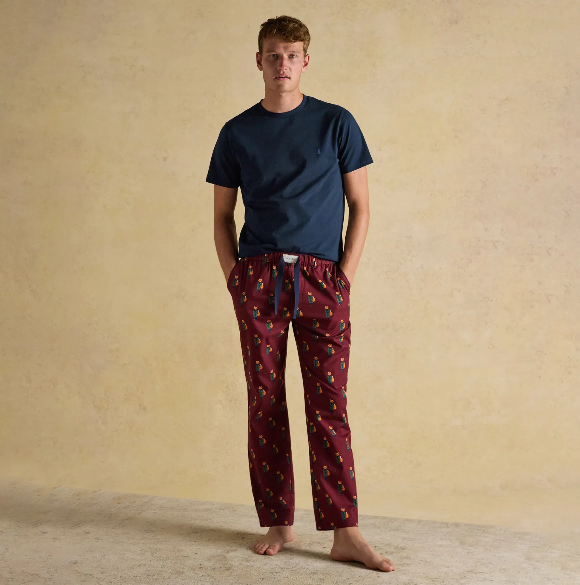 Joules DOZER Mens Pyjama Trousers Burgundy Red sold by House of Slippers product image thumbnail 2
