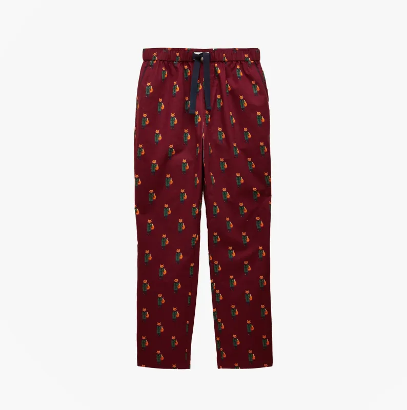 Joules DOZER Mens Pyjama Trousers Burgundy Red sold by House of Slippers