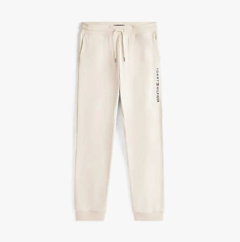 Tommy Hilfiger TH Original Mens Logo Lounge Joggers Off White Newsprint sold by House of Slippers