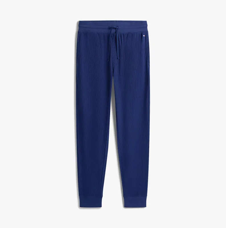Tommy Hilfiger WAFFLE PANT Mens Cuffed Joggers Navy sold by House of Slippers