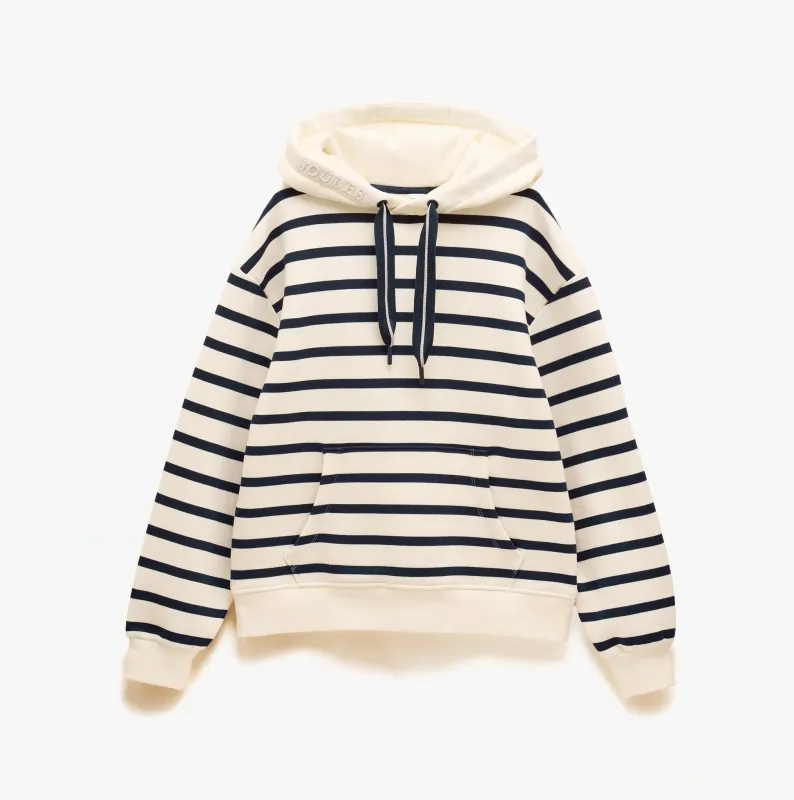 Joules MILBOURNE Womens Hoodie Cream/Navy Stripe sold by House of Slippers