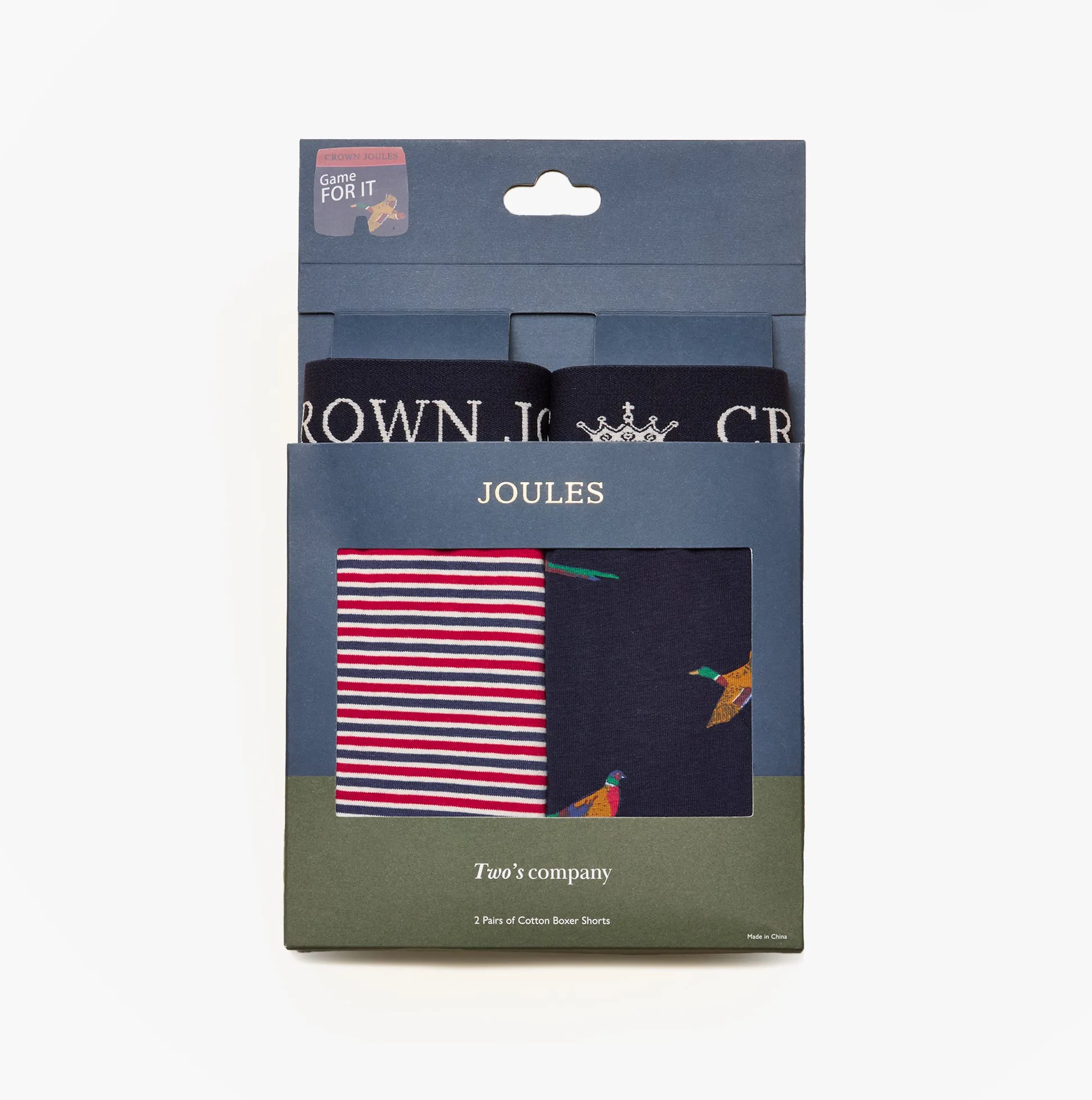 Joules CROWN Mens Boxer Shorts Orange/Navy sold by House of Slippers