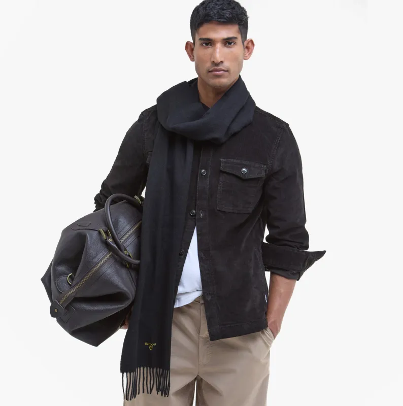 Barbour PLAIN LAMBSWOOL Mens Winter Black sold by House of Slippers