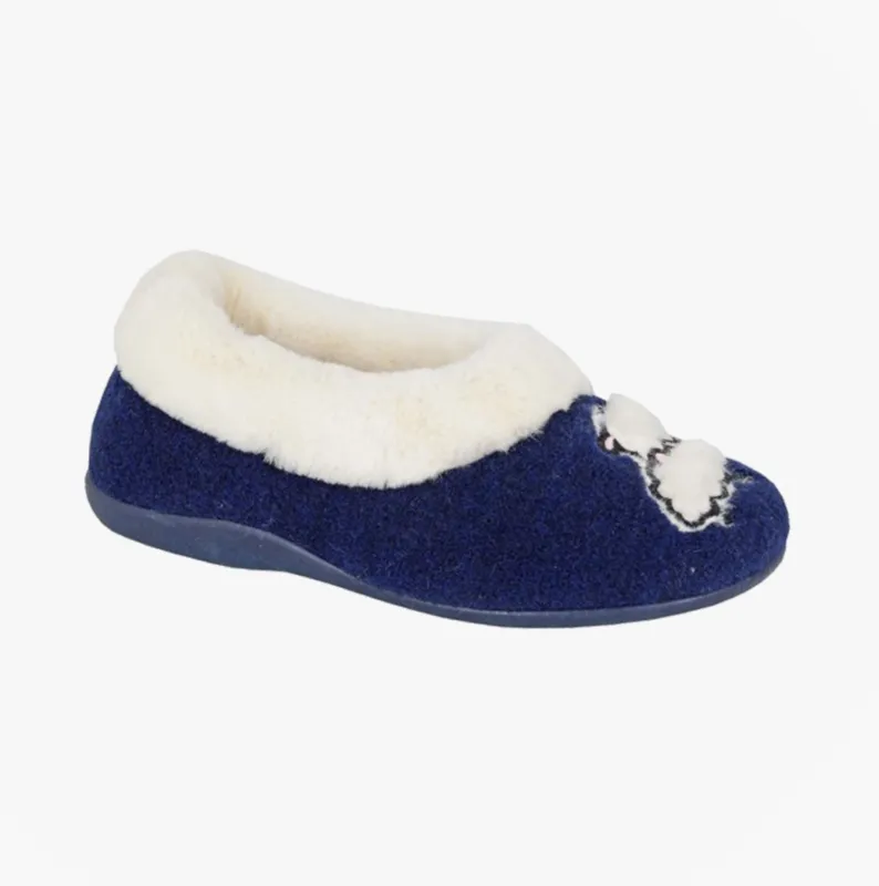 Sleepers NIKKI Womens Full Slippers Slippers Navy sold by House of Slippers