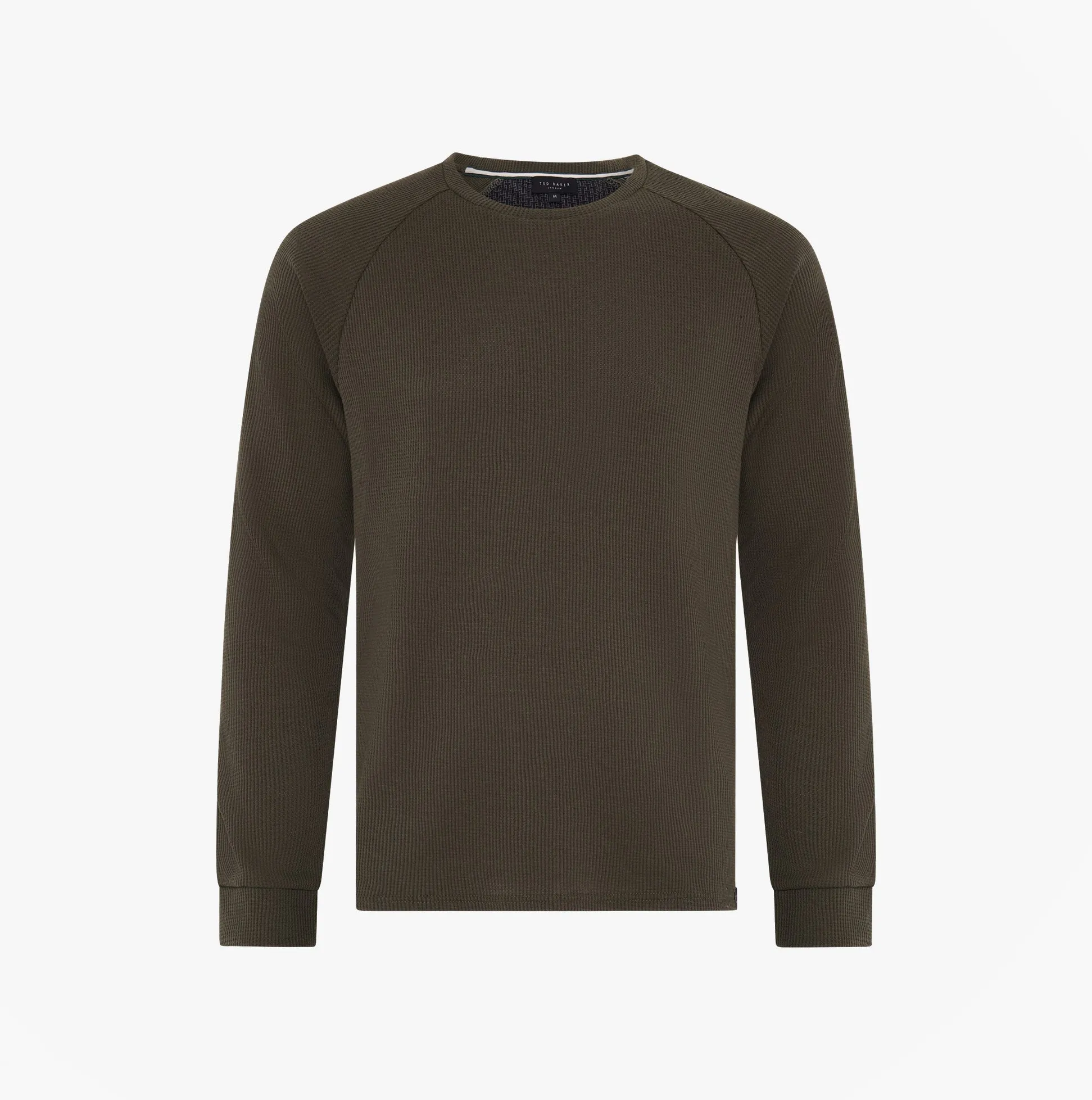 Ted Baker Ted Baker WAFFLE LONG SLEEVE SHIRT & JOGGER SET Mens Loungewear Khaki sold by House of Slippers product image thumbnail 2